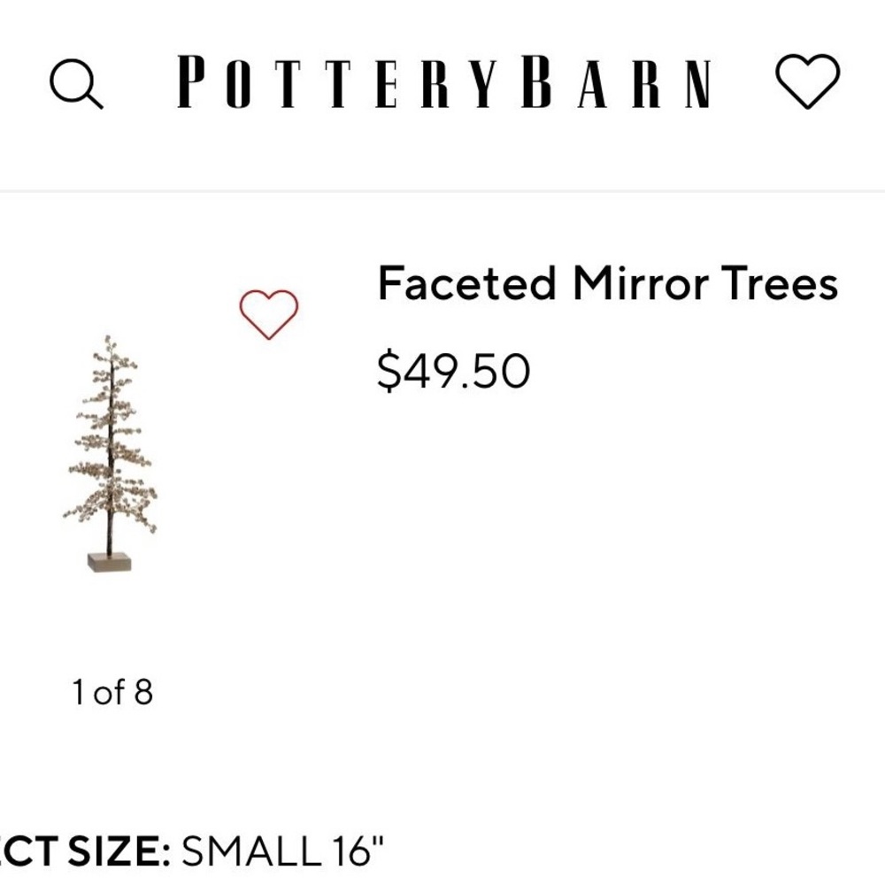 Pottery barn Faceted mirror trees